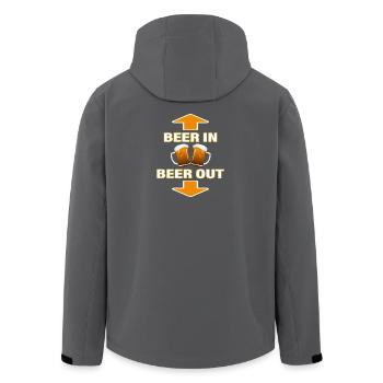 BEER IN - BEER OUT - Men’s Recycled Softshell Jacket by Stanley/Stella - anthracite - Back - AI Model Male 185 light (185cm)