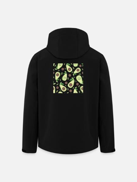 Eggplant and avocado pattern - Men’s Recycled Softshell Jacket by Stanley/Stella - black