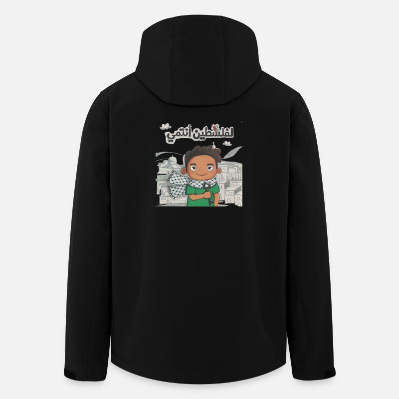 À la Palestine j'appartiens transparent - Veste softshell homme en polyester recyclé Stanley/Stella - noir
