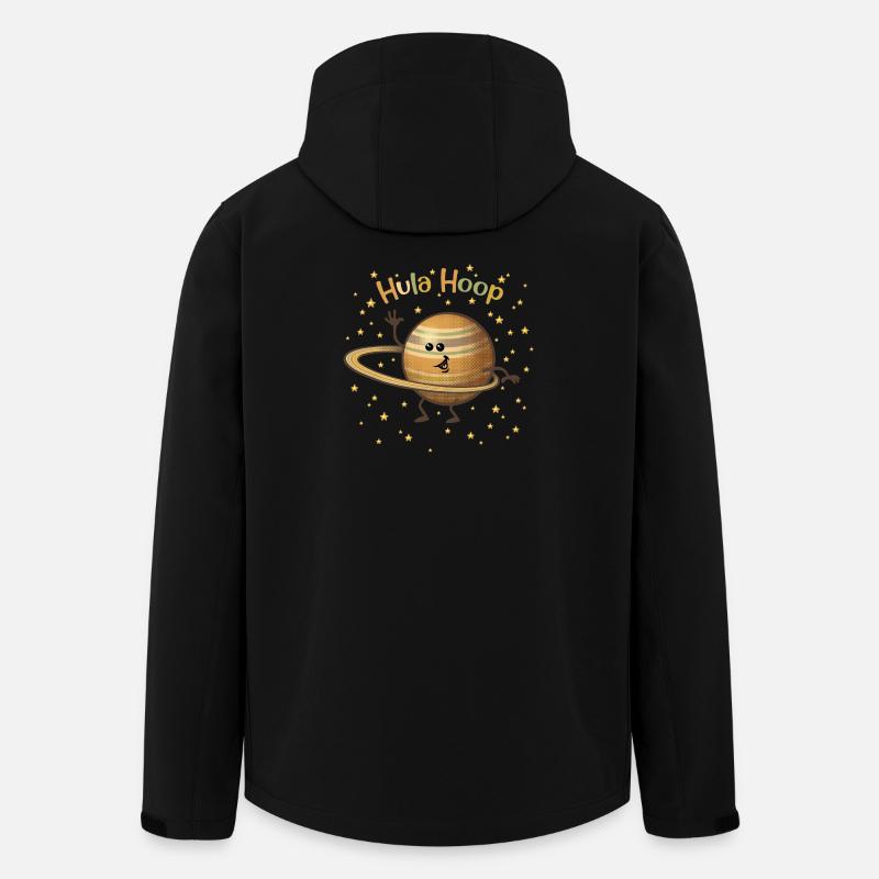 Saturne joue avec ses anneaux - Veste softshell homme en polyester recyclé Stanley/Stella - noir