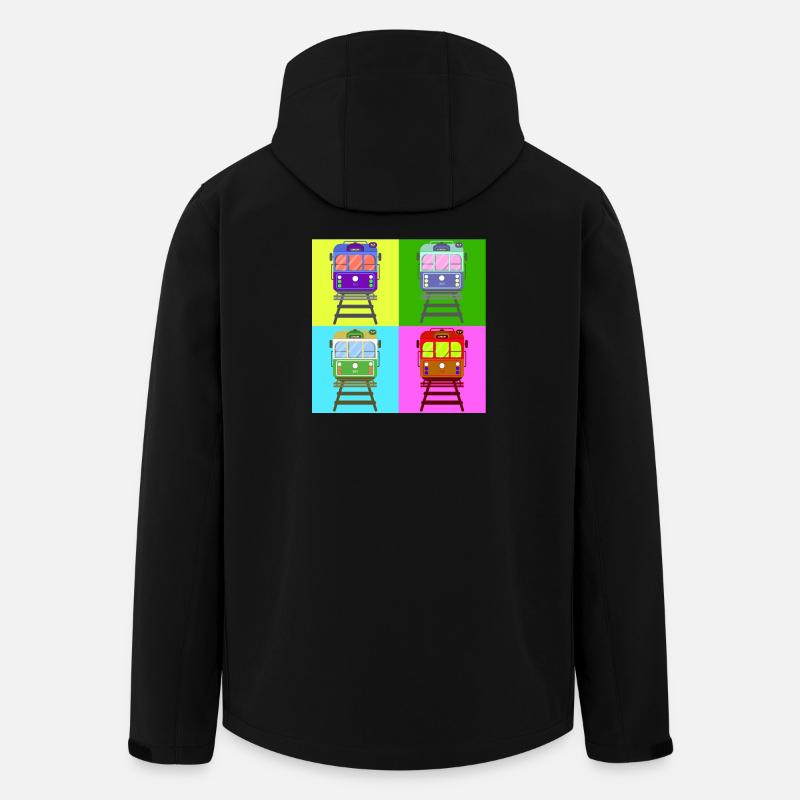 Tram, tram pop art - Men’s Recycled Softshell Jacket by Stanley/Stella - black