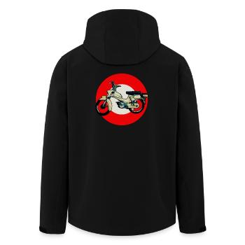 Snap Mopeds - Recycelte Männer Softshell-Jacke von Stanley/Stella - Schwarz - Hinten - AI Model Male 185 light (185cm)