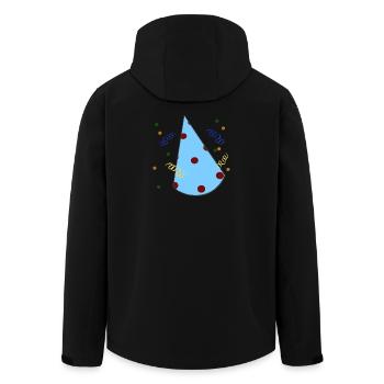 Birthday hat, children's birthday party - Men’s Recycled Softshell Jacket by Stanley/Stella - black - Back - AI Model Male 185 light (185cm)