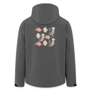 MOTIF DE SEALIFE - Veste softshell homme en polyester recyclé Stanley/Stella - charbon - Dos - AI Model Male 185 light (185cm)