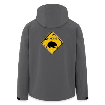Échidné panneau de signalisation jaune  - Veste softshell homme en polyester recyclé Stanley/Stella - noir - Dos - AI Model Male 185 light (185cm)