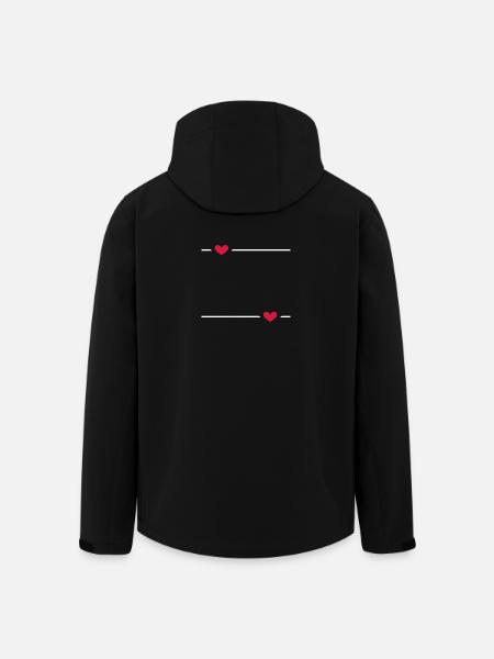 Line Heart Stroke Ornament - Men’s Recycled Softshell Jacket by Stanley/Stella - black