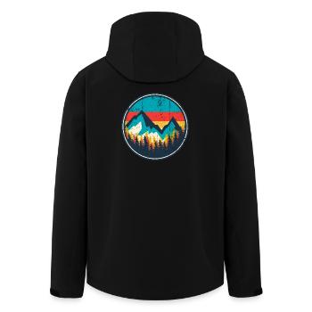 Aurora Ridge Mountain Sonnenuntergang - Recycelte Männer Softshell-Jacke von Stanley/Stella - Schwarz - Hinten - AI Model Male 185 light (185cm)
