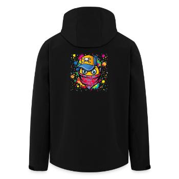 Masque et graffiti - Veste softshell homme en polyester recyclé Stanley/Stella - noir - Dos - AI Model Male 185 light (185cm)