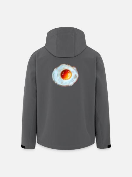 Oeuf Soleil Aquarelle - Veste softshell homme en polyester recyclé Stanley/Stella - noir