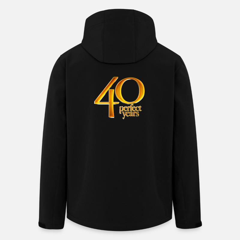 40 års fødselsdag - Stanley/Stella herre softshelljakke i genanvendt polyester - sort