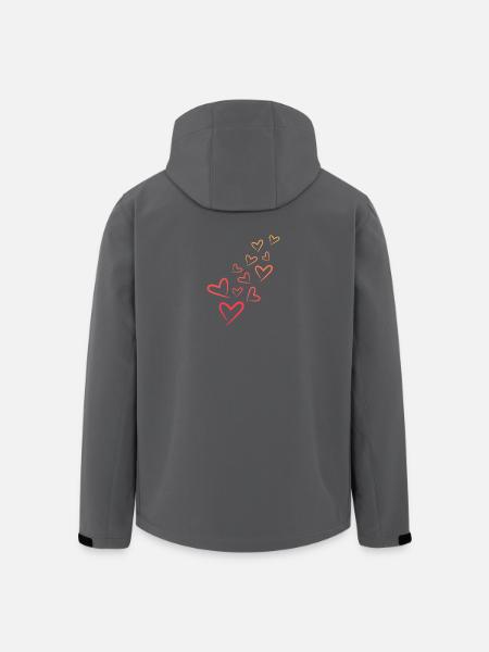 Herzchen Herz Muster - Recycelte Männer Softshell-Jacke von Stanley/Stella - Schwarz