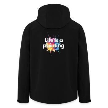 Life Is A Painting Artist Paint Splash Tee - Men’s Recycled Softshell Jacket by Stanley/Stella - black - Back - AI Model Male 185 light (185cm)
