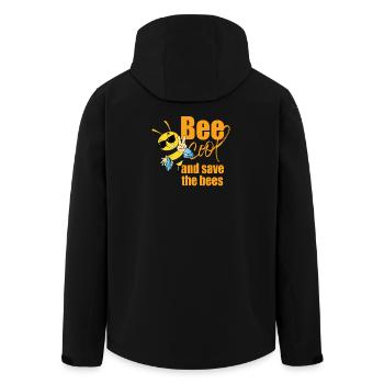 Bee Cool Save the Bees: Bienenökologie-Humor - Recycelte Männer Softshell-Jacke von Stanley/Stella - Schwarz - Hinten - AI Model Male 185 light (185cm)
