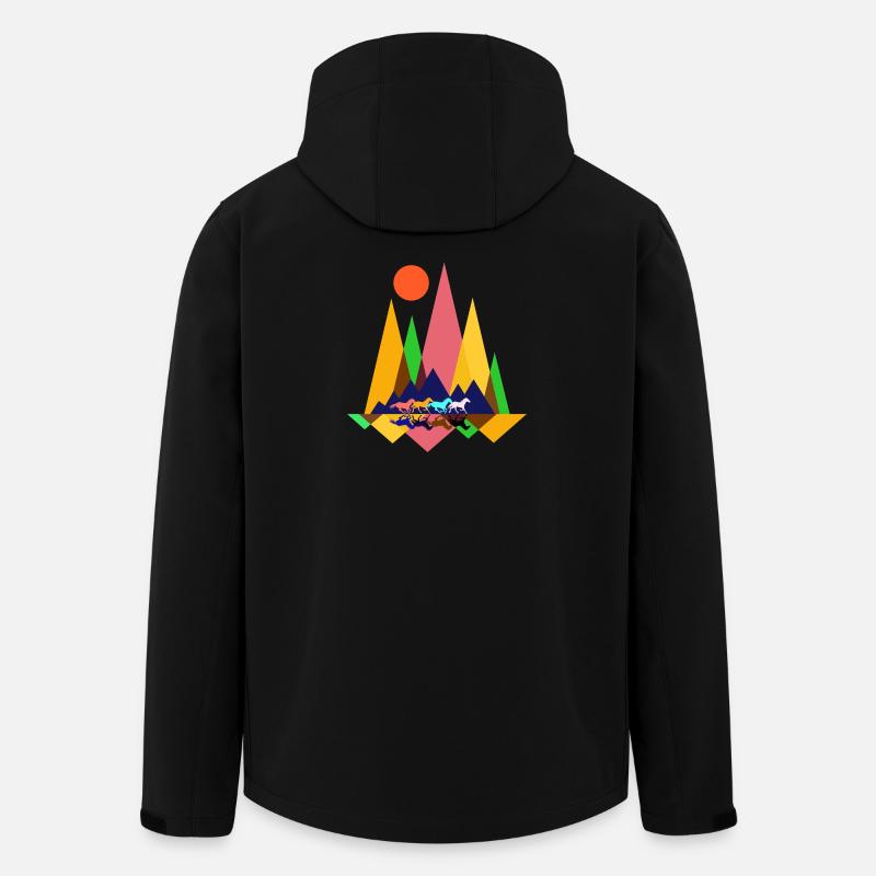 Tier Pferde - Recycelte Männer Softshell-Jacke von Stanley/Stella - Schwarz