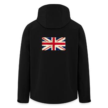 Drapeau Vintage Londres- Retro- Londres- UK - Veste softshell homme en polyester recyclé Stanley/Stella - noir - Dos - AI Model Male 185 light (185cm)
