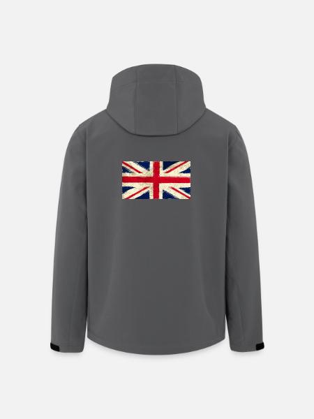 Vintage London Flag- Retro- London- UK - Men’s Recycled Softshell Jacket by Stanley/Stella - black