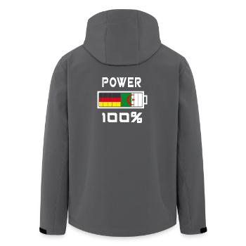 Germany and Algeria Power 100% - Men’s Recycled Softshell Jacket by Stanley/Stella - anthracite - Back - AI Model Male 185 light (185cm)