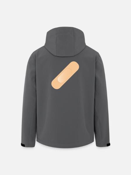 einfaches Heftpflaster als Gestaltungselement - Recycelte Männer Softshell-Jacke von Stanley/Stella - Schwarz