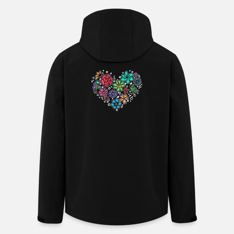 Natur Herz Blühen - Recycelte Männer Softshell-Jacke von Stanley/Stella - Schwarz