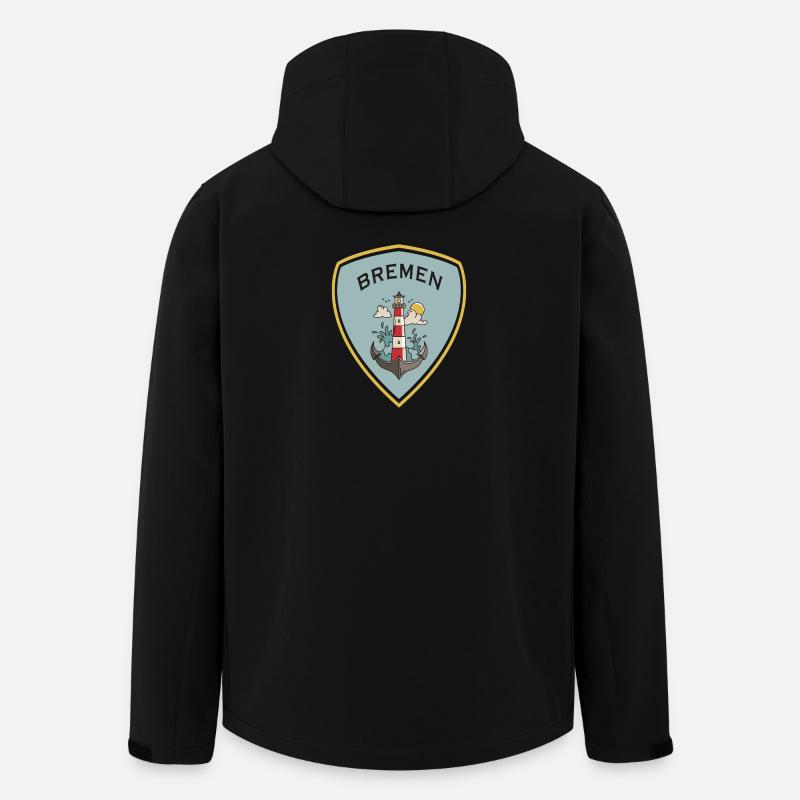 Bremen Leuchtturm Wappen Design - Recycelte Männer Softshell-Jacke von Stanley/Stella - Schwarz