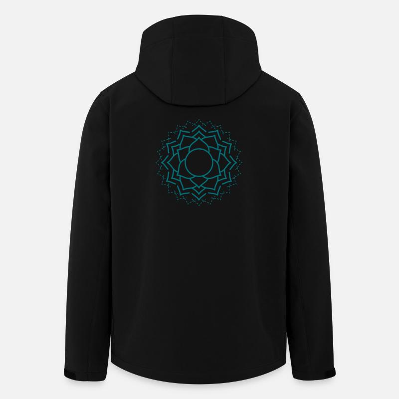 Kompliziertes Mandala Blumenmuster - Recycelte Männer Softshell-Jacke von Stanley/Stella - Schwarz