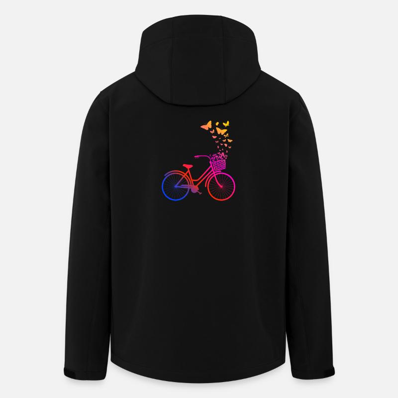 Women's bike, bicycle butterflies - Men’s Recycled Softshell Jacket by Stanley/Stella - black