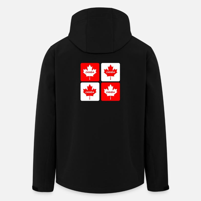 Canada maple leaf flags design - Men’s Recycled Softshell Jacket by Stanley/Stella - black