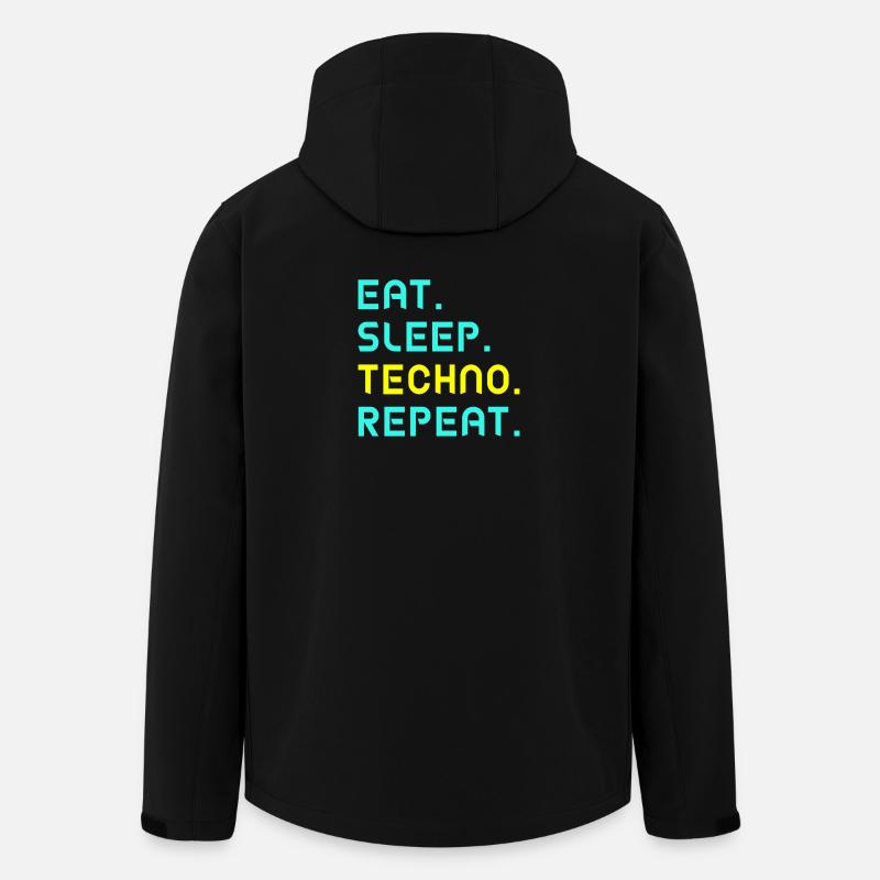 Eat. Sleep. Techno. Repeat. - Recycelte Männer Softshell-Jacke von Stanley/Stella - Schwarz