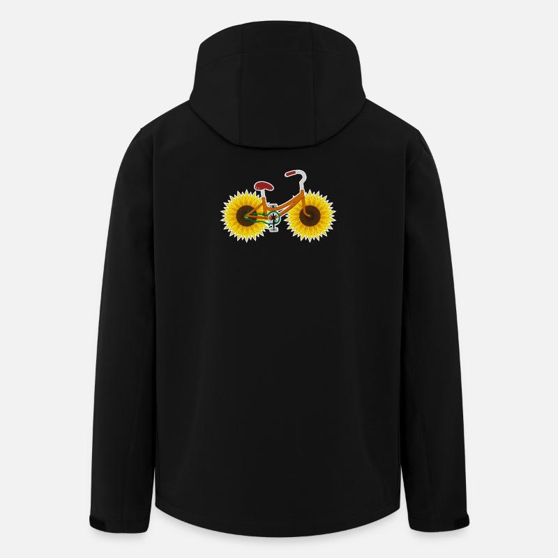 Fahrrad Sonnenblume - Recycelte Männer Softshell-Jacke von Stanley/Stella - Schwarz