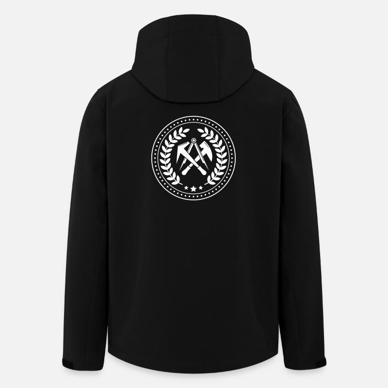 Zunftzeichen Dachdecker mit Lorbeerkranz - Recycelte Männer Softshell-Jacke von Stanley/Stella - Schwarz