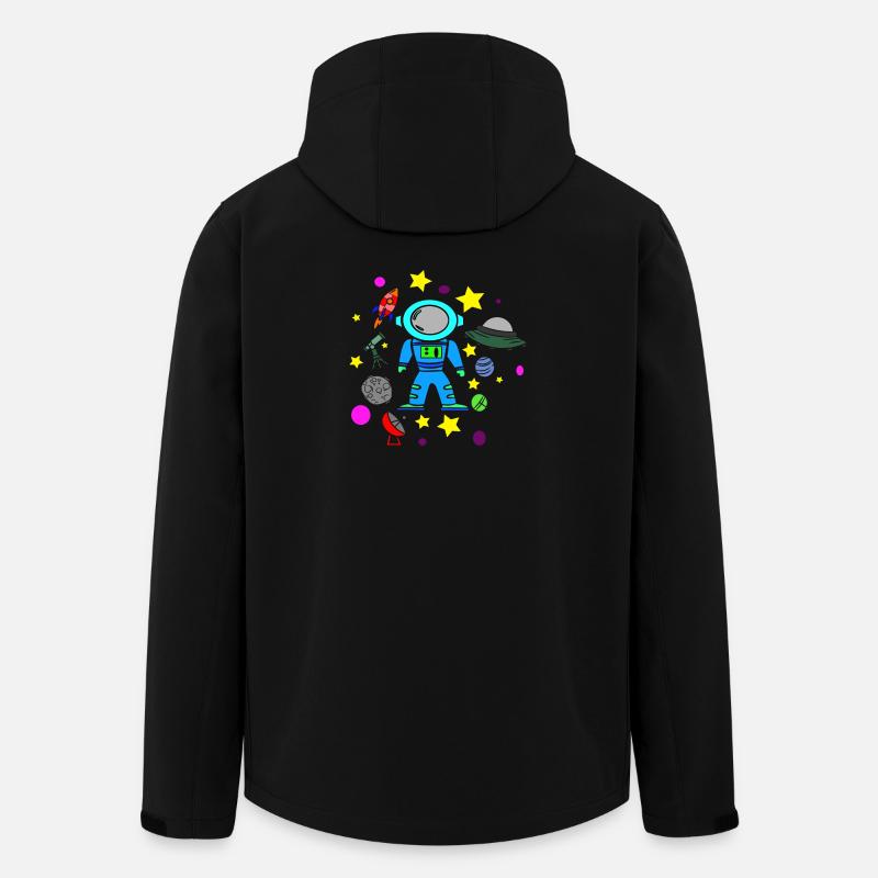 Kids Star Toys Flying Planets - Men’s Recycled Softshell Jacket by Stanley/Stella - black