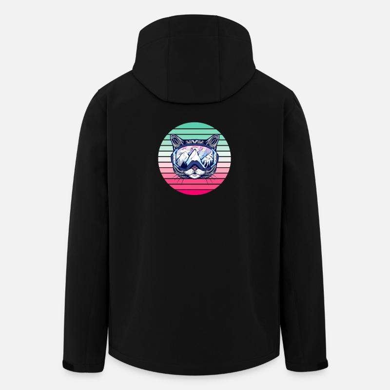 Ski Party Katze - Recycelte Männer Softshell-Jacke von Stanley/Stella - Schwarz