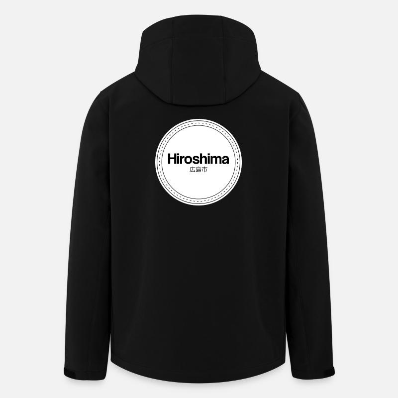 Logo du timbre d’Hiroshima - Veste softshell homme en polyester recyclé Stanley/Stella - noir