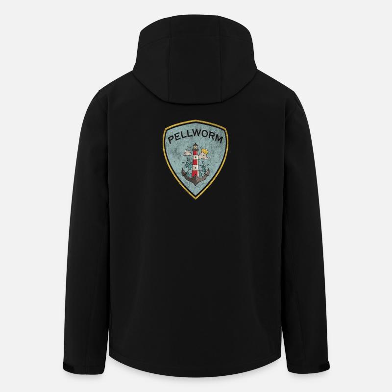 Pellworm Wappen Leuchtturm Design - Recycelte Männer Softshell-Jacke von Stanley/Stella - Schwarz