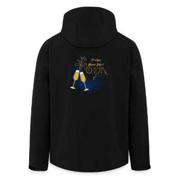Frohes Neues Jahr Schriftzug Sektgläser Dekoration - Recycelte Männer Softshell-Jacke von Stanley/Stella - Schwarz - Hinten - AI Model Male 185 light (185cm)