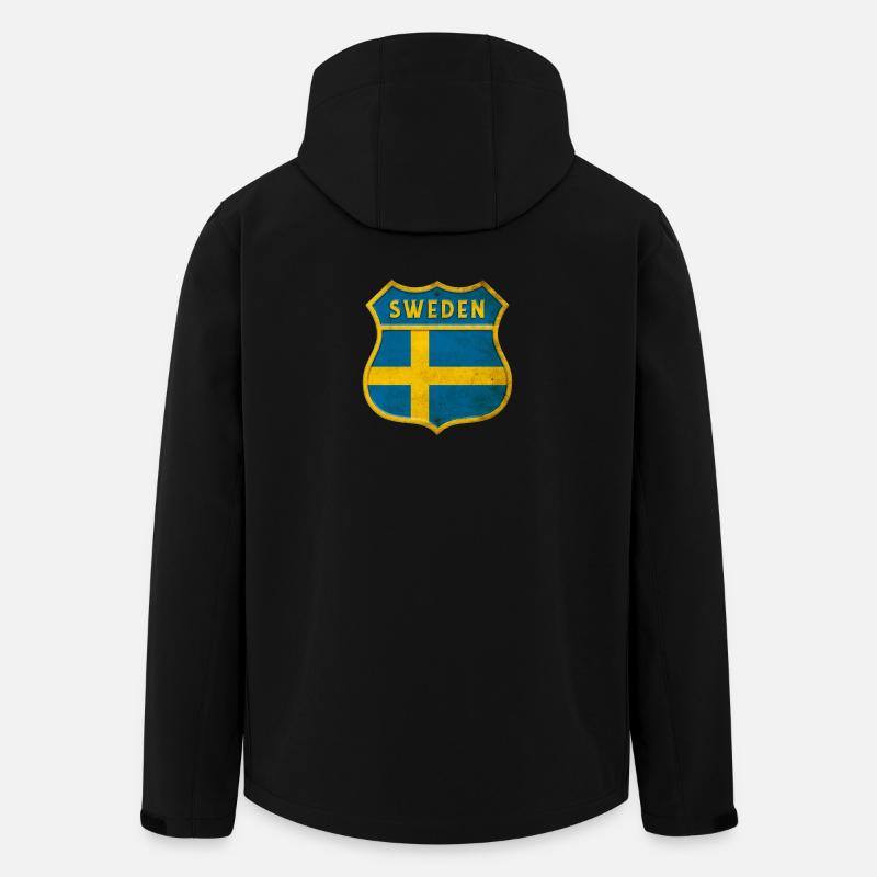 Schweden Wappen Flaggen Design - Recycelte Männer Softshell-Jacke von Stanley/Stella - Schwarz