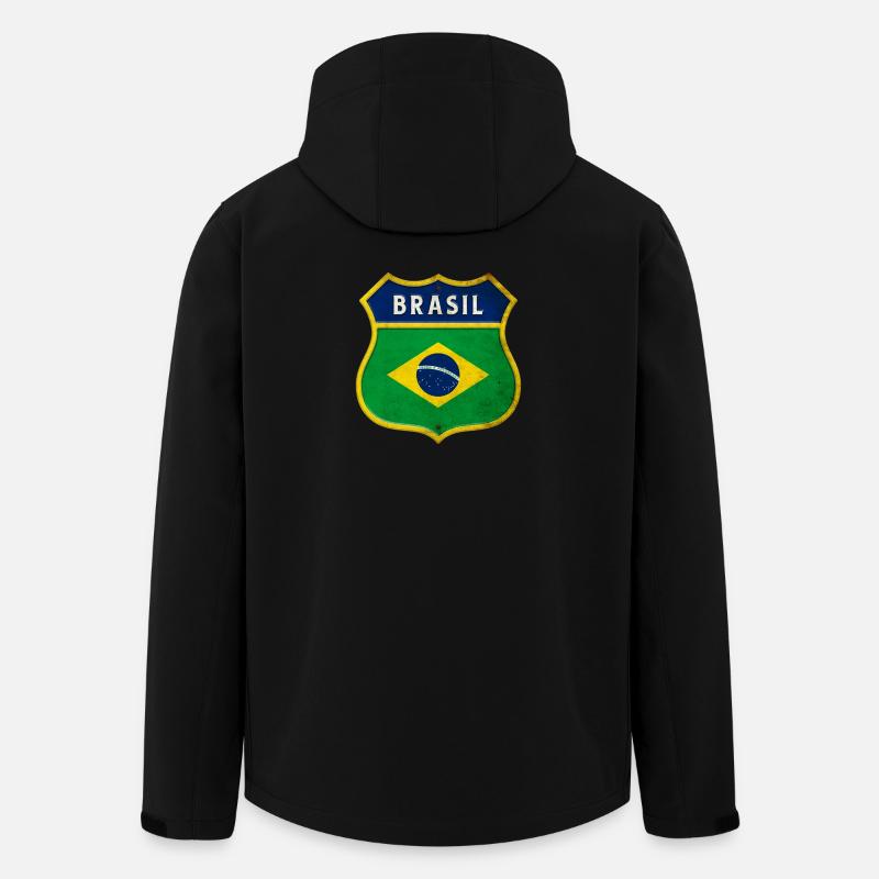 Drapeau armoiries du Brésil - Veste softshell homme en polyester recyclé Stanley/Stella - noir