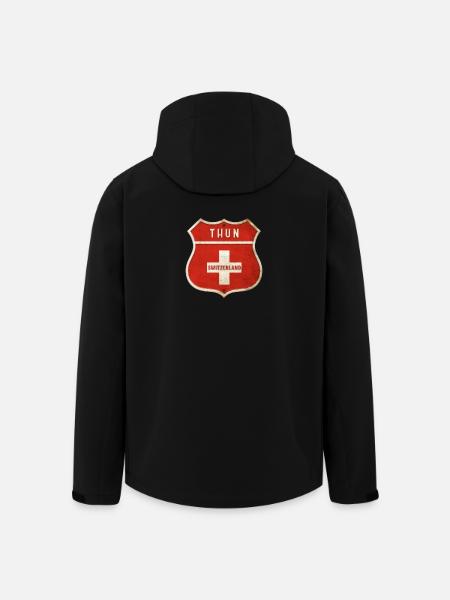 Thoune Suisse Armoiries Drapeaux Design - Veste softshell homme en polyester recyclé Stanley/Stella - noir