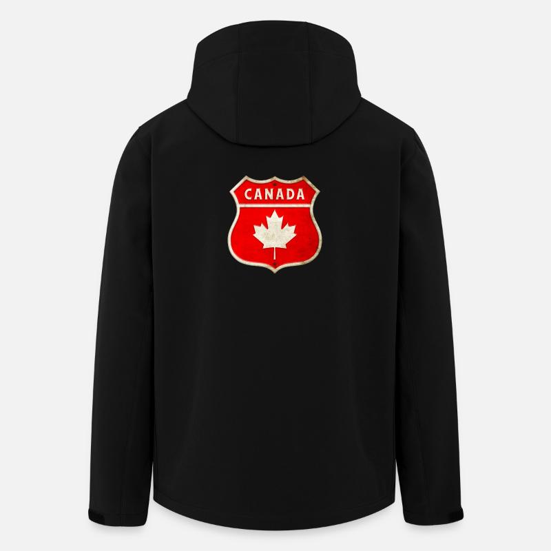 Kanada Wappen Flaggen Design - Recycelte Männer Softshell-Jacke von Stanley/Stella - Schwarz