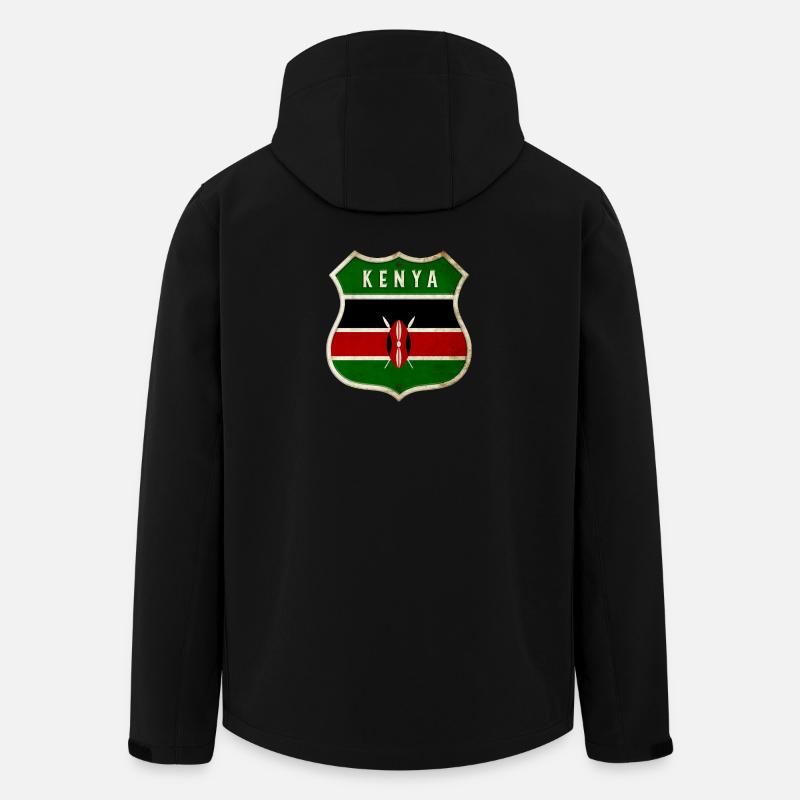 Drapeau armoiries du Kenya - Veste softshell homme en polyester recyclé Stanley/Stella - noir