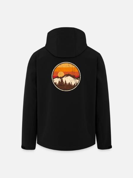 Sunset Ridge Mountain Circle - Men’s Recycled Softshell Jacket by Stanley/Stella - black