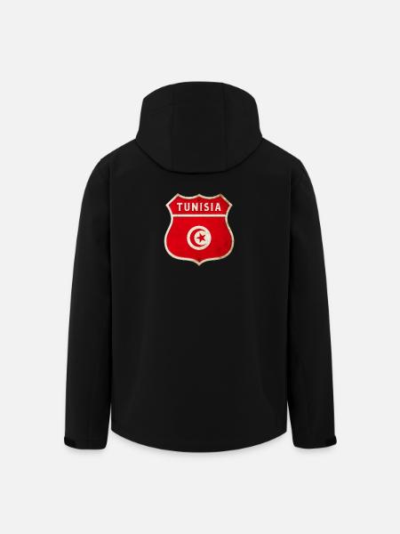 Tunisie Armoiries Drapeaux Design - Veste softshell homme en polyester recyclé Stanley/Stella - noir