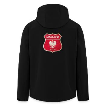 Cracovie Pologne Armoiries Drapeaux Design - Veste softshell homme en polyester recyclé Stanley/Stella - noir - Dos - AI Model Male 185 light (185cm)