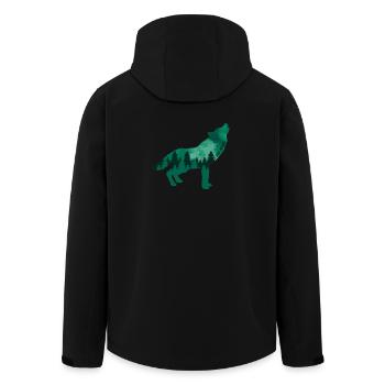 Changement climatique Protection de l’environnement Wolf Durable - Veste softshell homme en polyester recyclé Stanley/Stella - noir - Dos - AI Model Male 185 light (185cm)