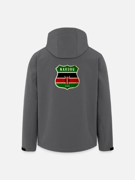 Nakuru Kenya Armoiries Drapeaux Design - Veste softshell homme en polyester recyclé Stanley/Stella - noir