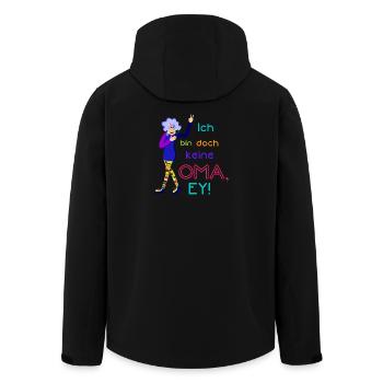 Oma Fun Stuff - lustige Geschenke für Oma - Recycelte Männer Softshell-Jacke von Stanley/Stella - Schwarz - Hinten - AI Model Male 185 light (185cm)