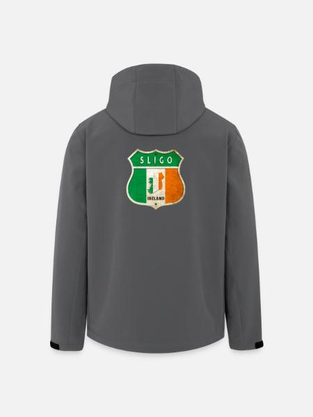 Sligo Irlande Armoiries Drapeaux Design - Veste softshell homme en polyester recyclé Stanley/Stella - noir
