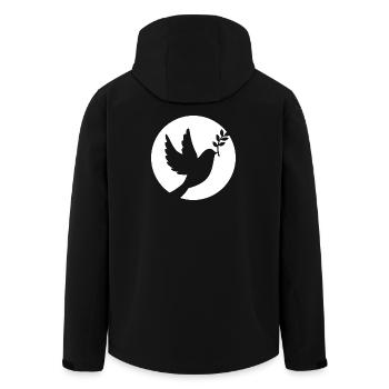 T-Shirt Colombe de la Paix - Peace Ukraine - Veste softshell homme en polyester recyclé Stanley/Stella - noir - Dos - AI Model Male 185 light (185cm)