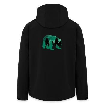 Climate Change Environmental Protection Bear - Men’s Recycled Softshell Jacket by Stanley/Stella - black - Back - AI Model Male 185 light (185cm)