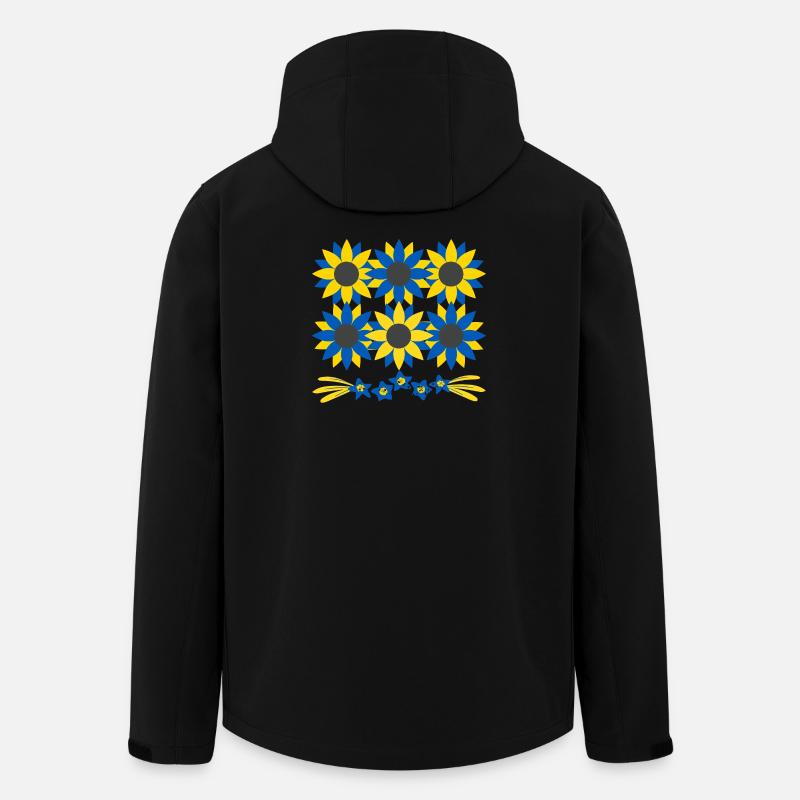 Ukraine| I support Ukraine Sunflower - Men’s Recycled Softshell Jacket by Stanley/Stella - black